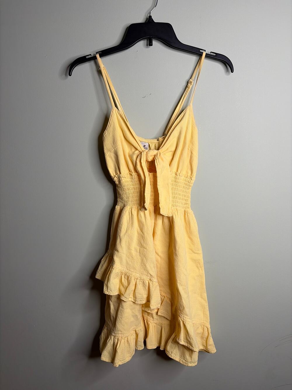 Blanco Yellow Mini Sundress Large